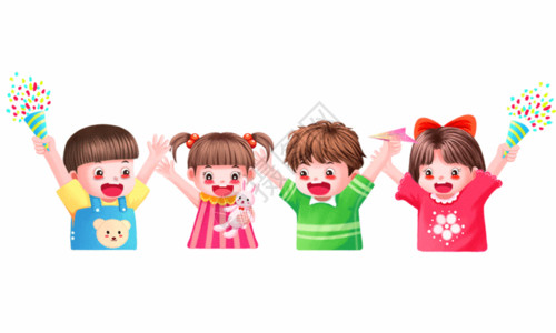 日湖儿童节庆祝的小孩GIF高清图片