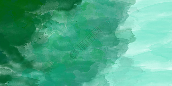 水彩笔触字效原创夏日绿色水彩渐变背景设计图片