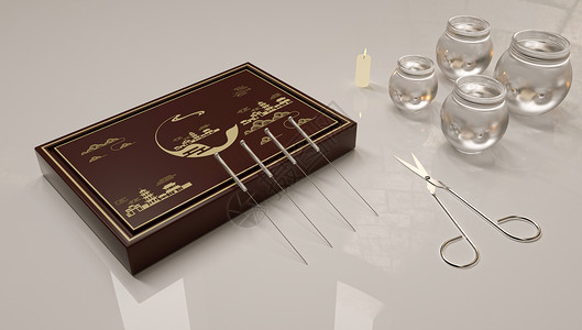 音盒针灸盒拔火罐设计图片