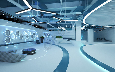 产品展厅3d科技体验馆设计图片