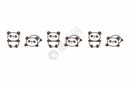 白菜苔熊猫分割线GIF高清图片