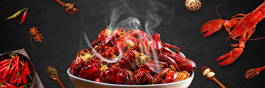 辣椒香料美食小龙虾设计图片