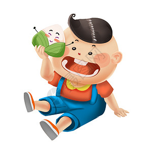 男吃端午节男宝宝插画