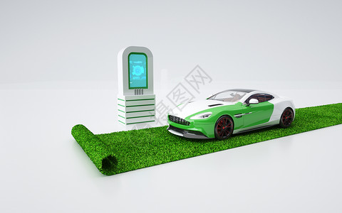 绿色出行背景汽车环保概念设计图片
