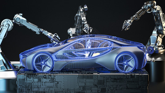 乐高机器人汽车制造场景设计图片