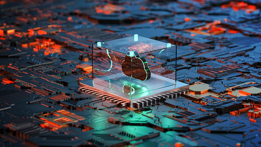 芯片高科技创意科技芯片云场景设计图片