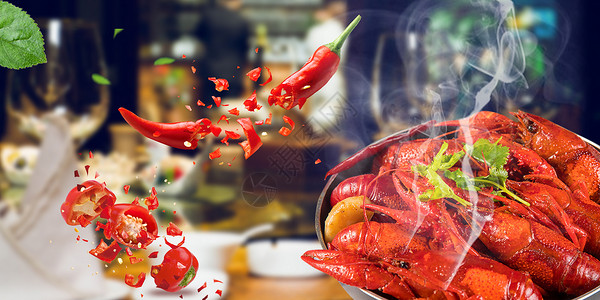 捕龙虾烧烤美食小龙虾设计图片