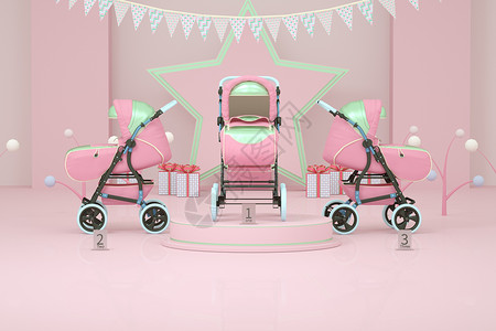 婴儿座椅婴儿车场景设计图片