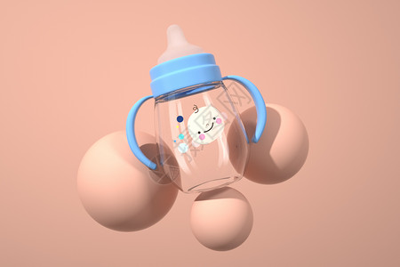 C4D奶瓶背景图片