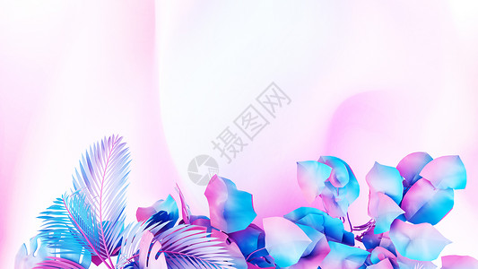 梦幻花卉植物3D炫酷夏日场景设计图片
