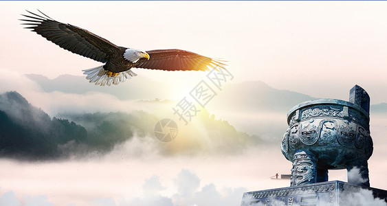 雄鹰雕像企业文化设计图片