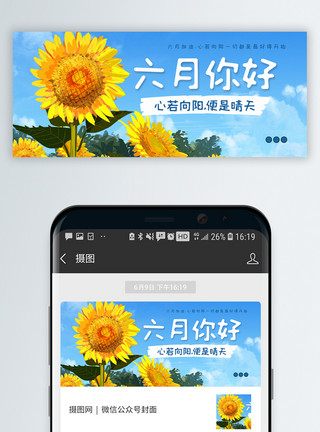 写字楼海报六月你好公众号封面配图模板