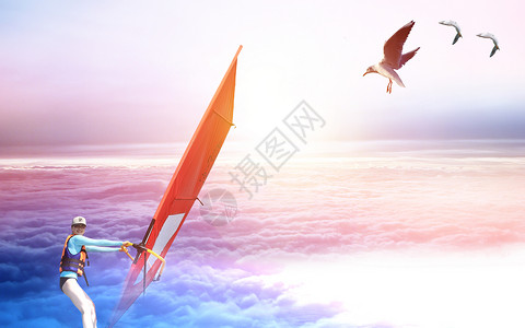 滑翔机乘风破浪设计图片