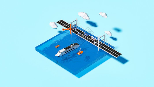 泳池人3D立体风夏日场景设计图片