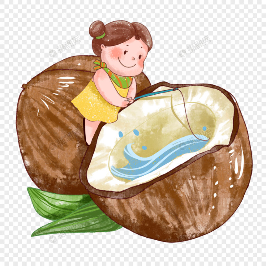 暑假夏日夏季椰子创意卡通图片