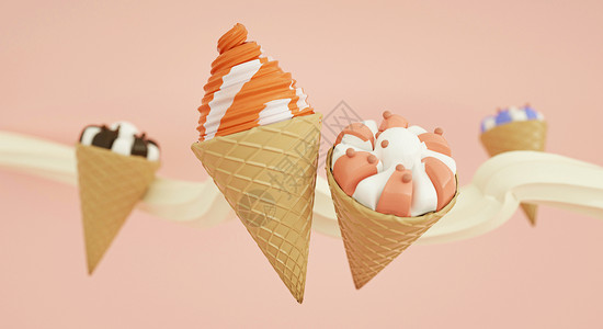 夏季冷饮展板创意冰淇淋设计图片