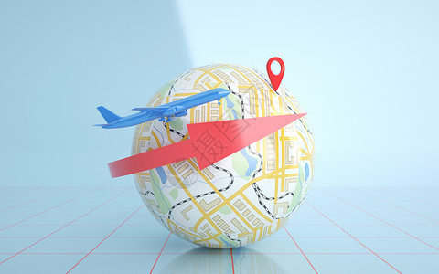 立体世界地图定位导航设计图片