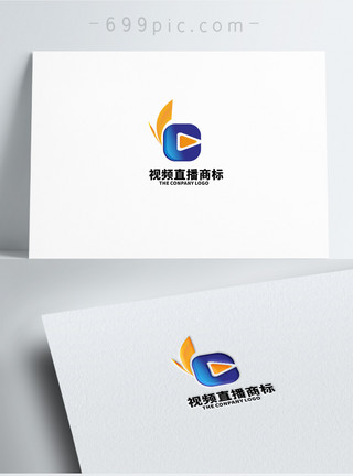 休闲娱乐图标直播播放器LOGO设计模板