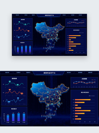 素材管理系统UI设计大屏可视化操作系统web界面模板