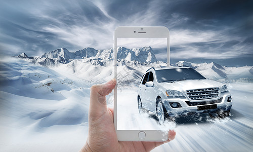 冬季手手机拍摄设计图片