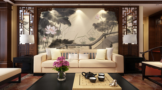 中式室内家居背景图片