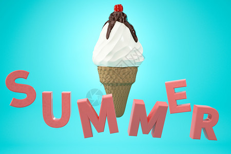 冰淇雪糕素材C4D冰淇凌场景设计图片