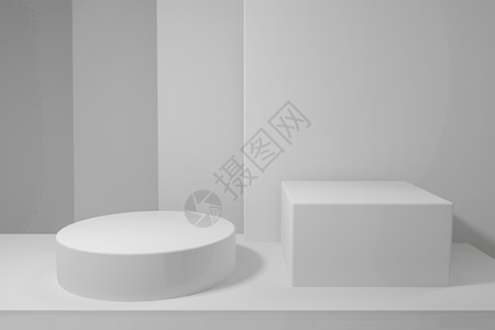 超现实主义单的白色简约柔光展台背景设计图片