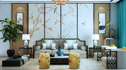 中式古典沙发中式室内家居设计图片