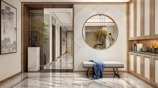 客厅中式中式玄关设计图片
