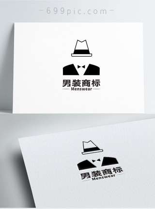 西装设计素材男装服饰LOGO设计模板