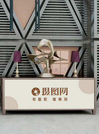 龙源国际酒店LOGO时尚酒店前台样机场景模板