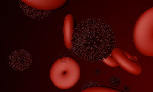 红色血浆血液中病毒设计图片