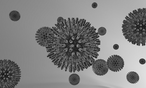 病原微生物显微镜下病毒设计图片