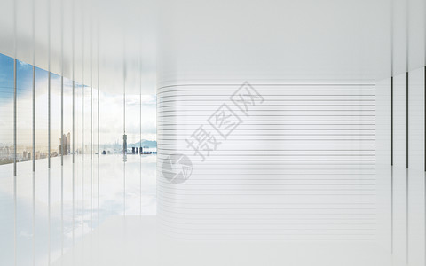 白色办公背景现代商务建筑空间设计图片