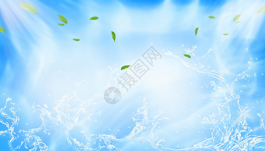 夏季补水套装水花背景设计图片