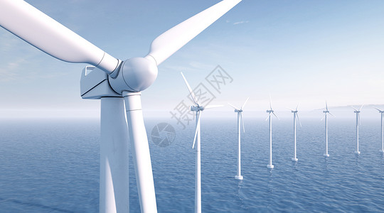 能源背景风力发电场景设计图片