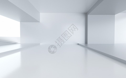 白色空间感背景室内建筑空间设计图片