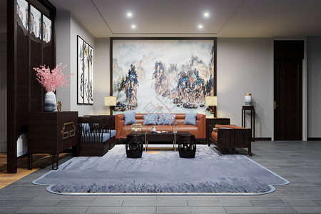 时尚中式中式客厅设计图片