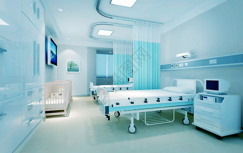 高档病房医院背景设计图片
