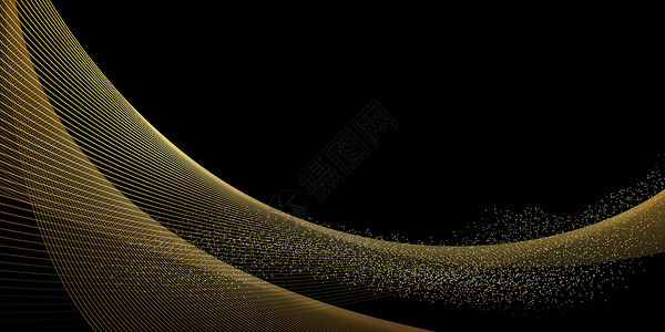 大气黑金科技抽像线条大气黑金质感商务科技线条设计图片