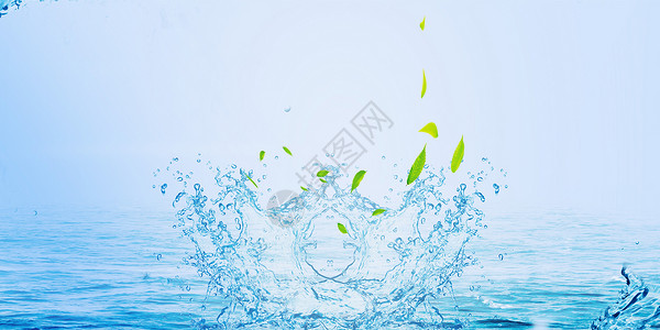 水花背景蓝色水泡水滴水珠高清图片