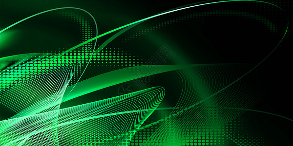 绿色抽象光效炫酷科技线条背景设计图片