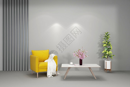黄色时尚沙发北欧家居设计设计图片