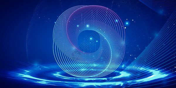 蓝色圆圈底纹大气蓝色互联网科技线条设计图片