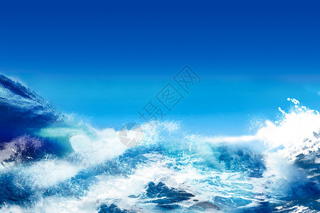 水碰撞浪花背景设计图片