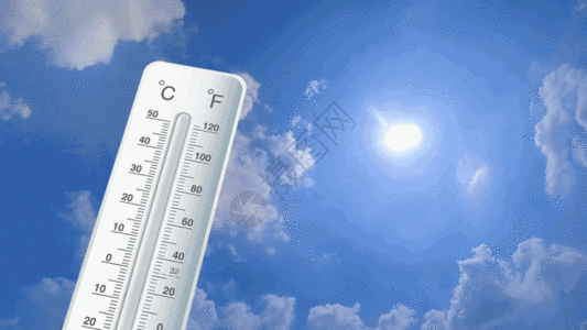 夏季温度计高温GIF图片