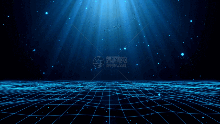 粒子4k蓝色科技光效背景 GIF图片