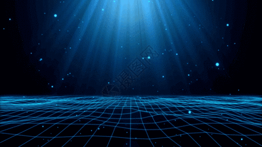粒子4k蓝色科技光效背景 GIF图片