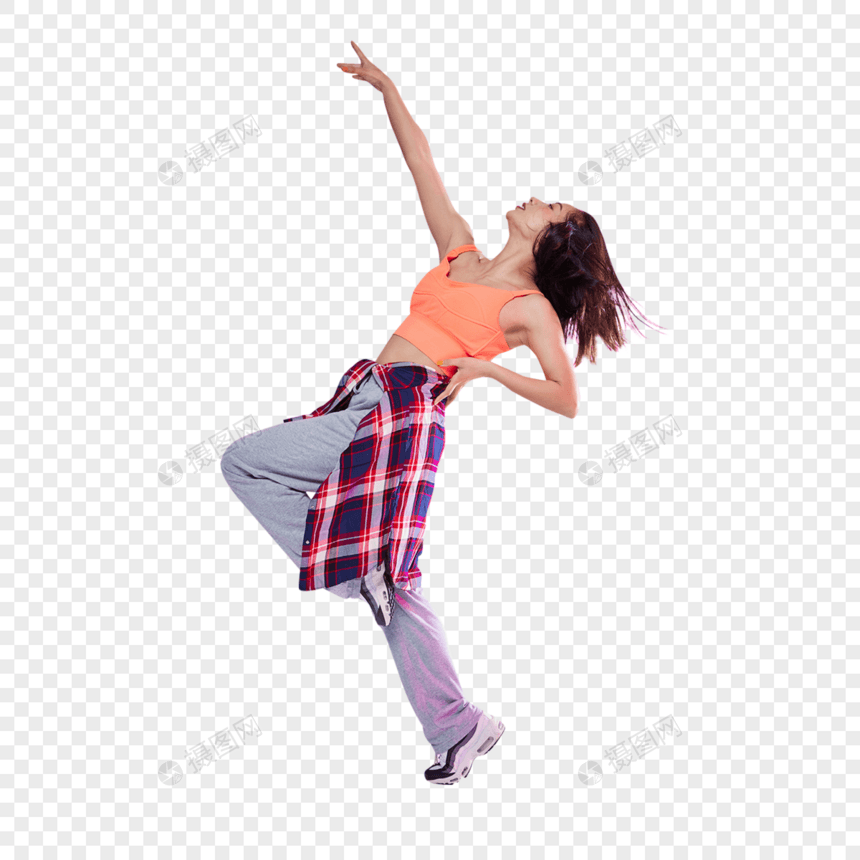 活力街舞女生跳跃动作图片