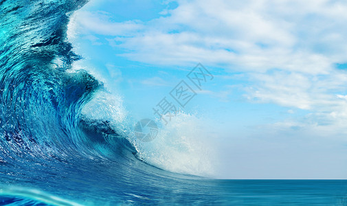 下暴雨海浪背景设计图片